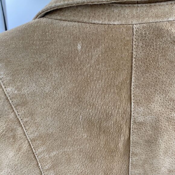 Marc Mattis Tan Leather Jacket: Size Medium Button Up With Pockets - Picture 3 of 3